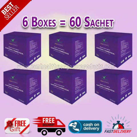 AMAZING GARCINIA CAMBOGIA 6 BOXES (60 SACHETS) "FREE GIFT"