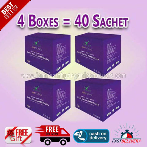 AMAZING GARCINIA CAMBOGIA 4 BOXES (40 SACHETS) "FREE SHIPPING"