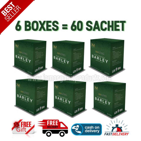 Pure Organic Barley 6 Boxes (60 SACHETS) "FREE SHIPPING & FREE GIFT"