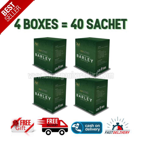 Pure Organic Barley 4 Boxes (40 SACHETS) "FREE SHIPPING"